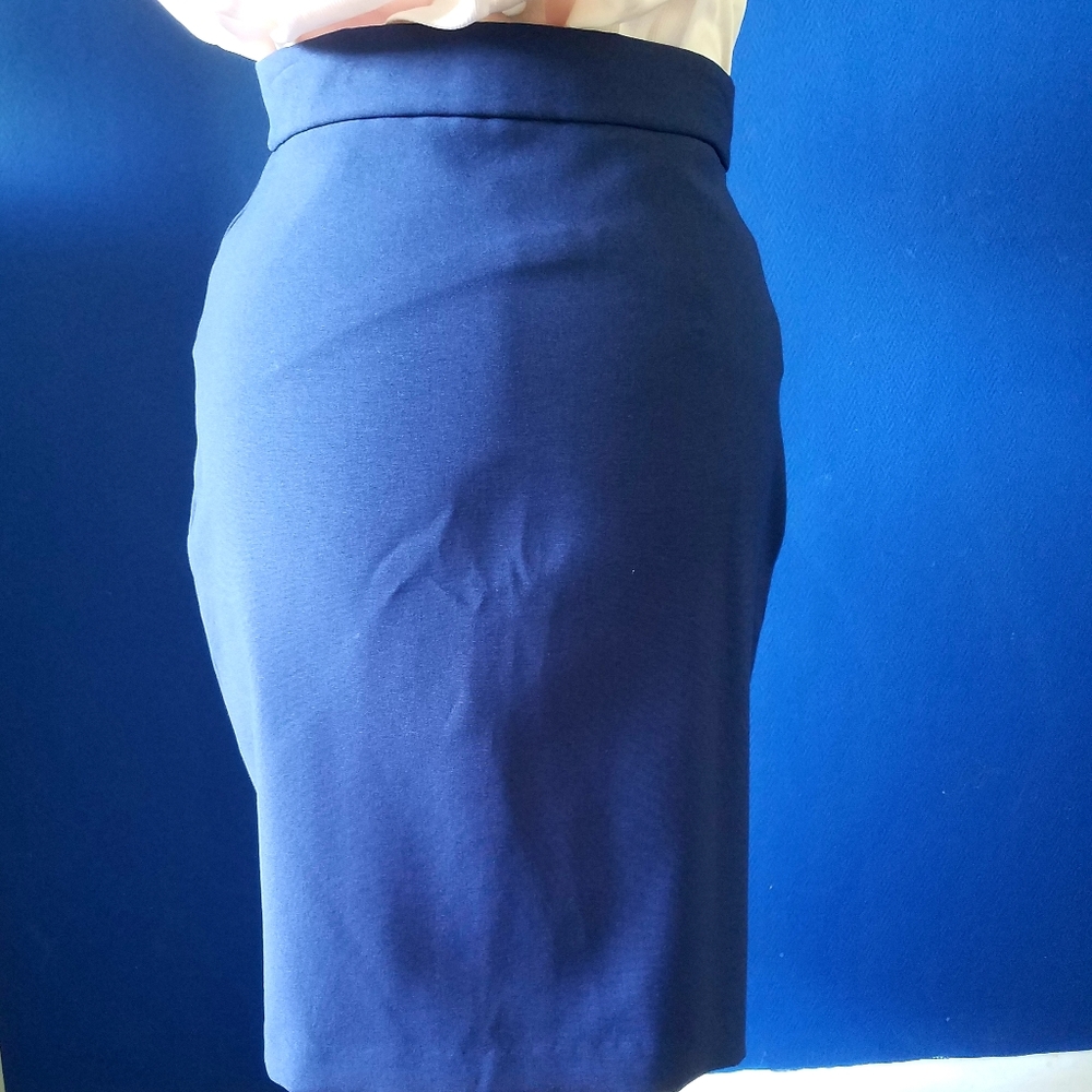 Vintage Navy Blue Pencil Skirt Andrea Morinni sz 4